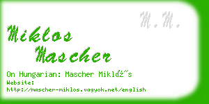 miklos mascher business card